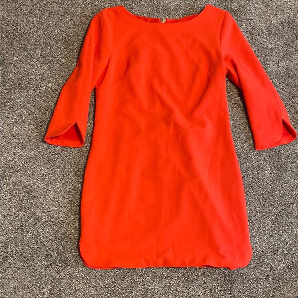 Vince Camuto Bright Red Long Sleeve Shift Dress. Runs Small